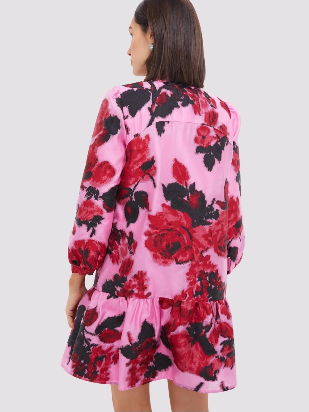 Tuckernuck Cerise Blossom Jacquard Palmerston Mini Dress size L - Picture 2 of 8